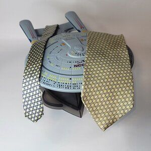 Tie Tommy Hilfiger Yellow Blue Circle Silk Men T-41